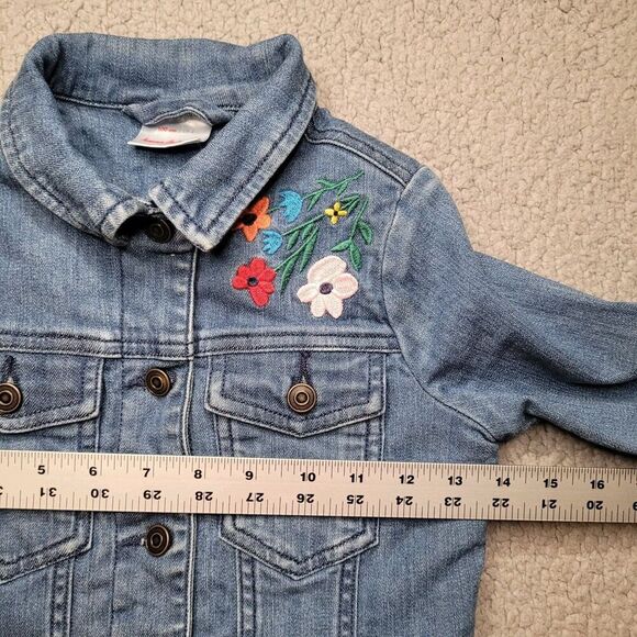 Hanna Andersson Jacket Kids Toddler 4 Blue Denim Sherpa Lined Applique Novelty - Picture 8 of 12